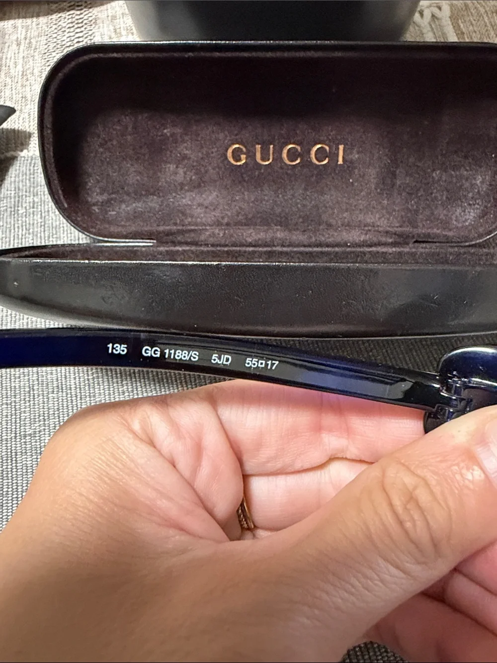 AUTHENTIC Gucci Blue Tinted Rectangular Sunglasses